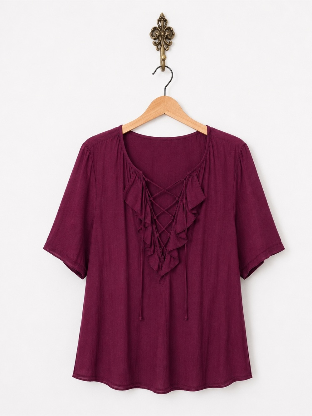 Free People cranberry boho chic blouse S